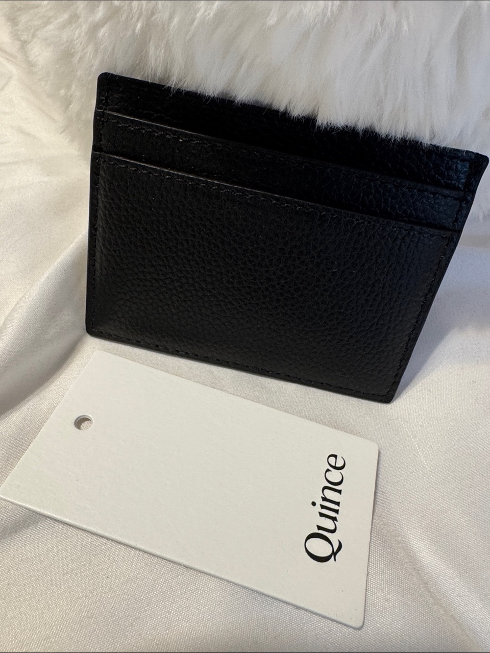Quince Black Pebbled Leather Slim Card & Key Holder